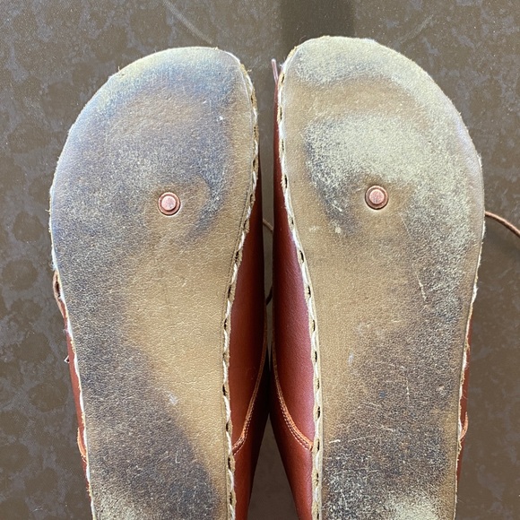 EH Handcrafted Women's Brown Leather Lace-Up Grounding Shoes - Picture 5 of 8